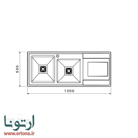 سینک توکار بیمکث مدل 741